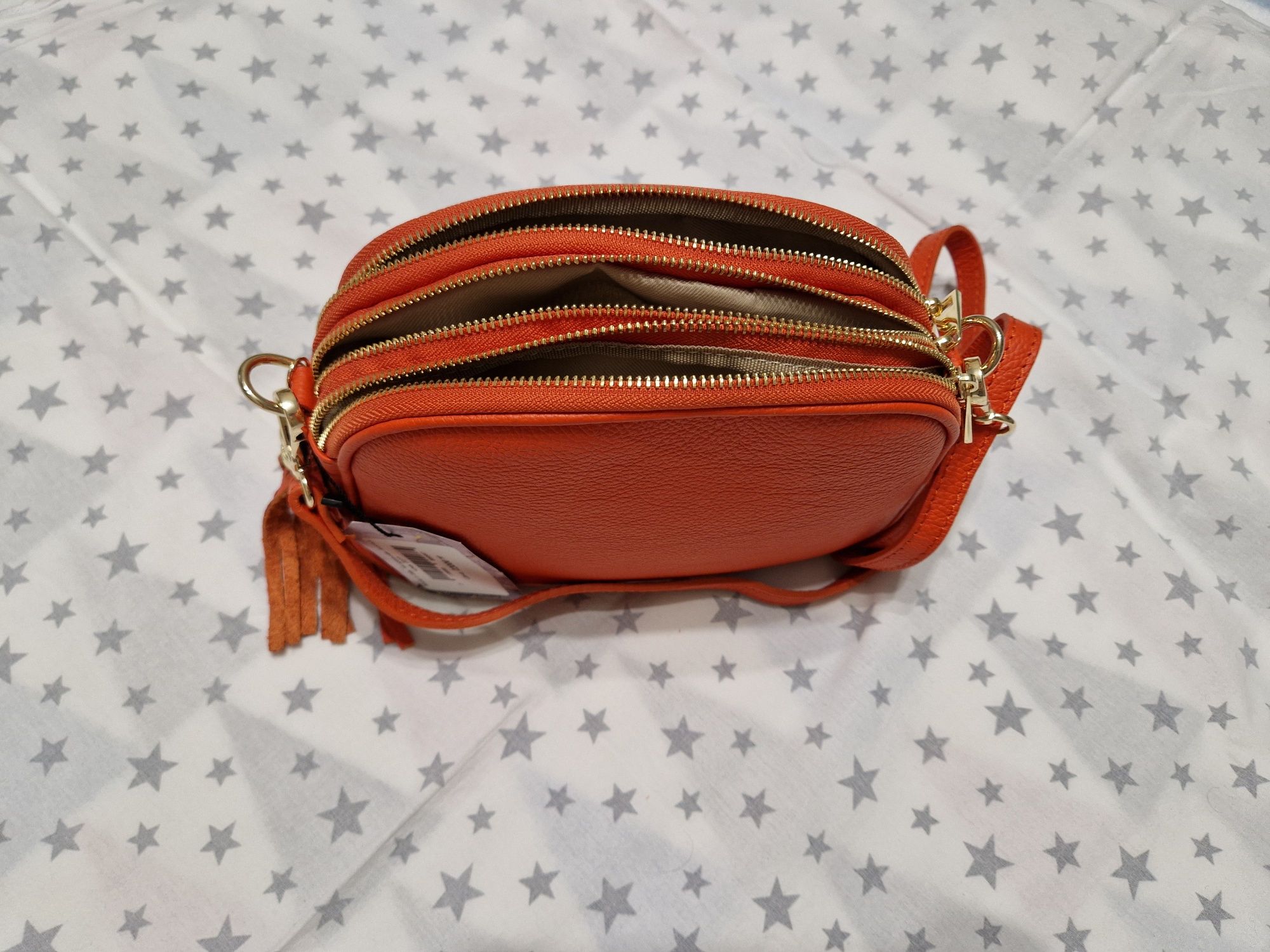 Новая оранжевая сумка-кроссбоди, Италия