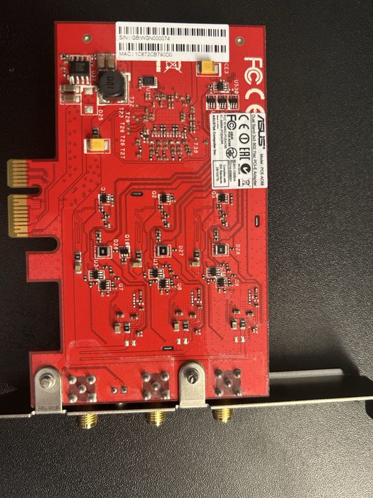 Placă de rețea ASUS PCE-AC68 AC1900 PCI-E, dual band, 3 antene