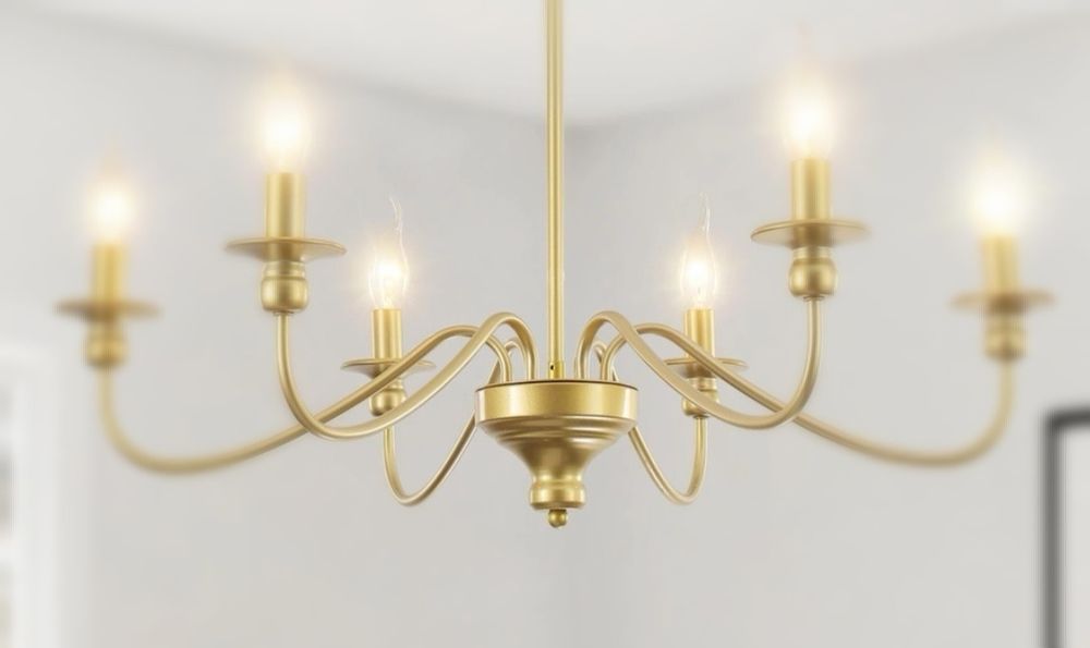 Candelabru cu 6 becuri auriu