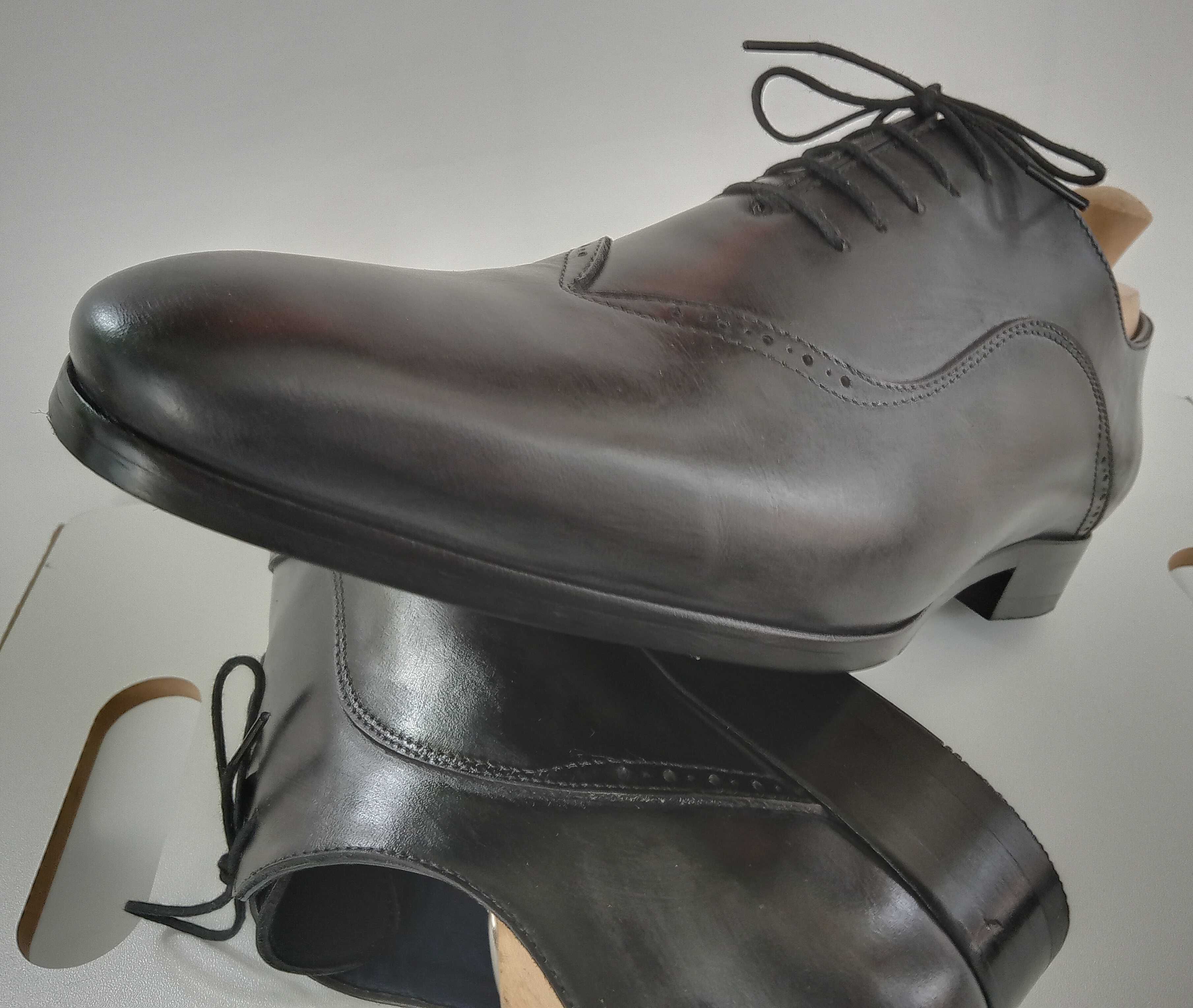 Pantofi oxford lucrati manual Brett & Sons 40 piele naturala