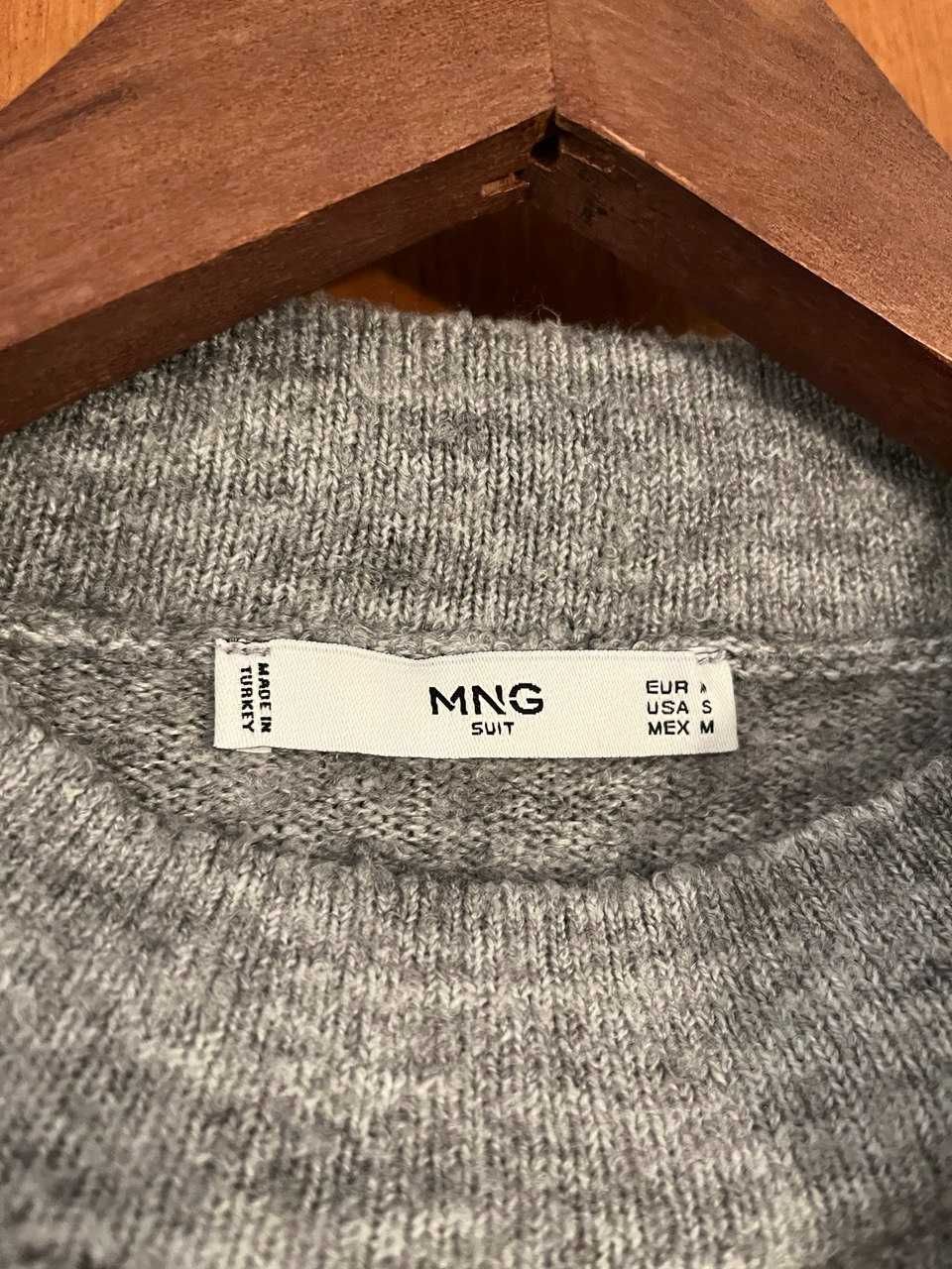 Bluza Mango, tip pulover, gri, marimea M