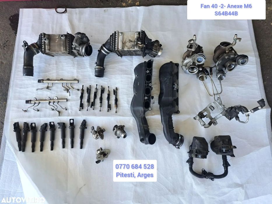 2 Anexe Motor Bmw M6 S63B44B bobina inductie rampa injectoare pompa inalta presiune termostat injectoare intercooler clapeta acceleratie tub admisie aer  turbina galerie admisie
