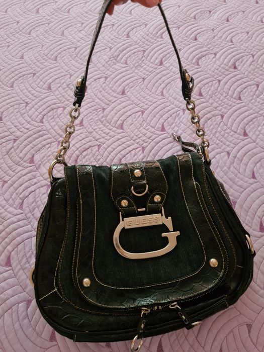 Poseta Guess denim+piele