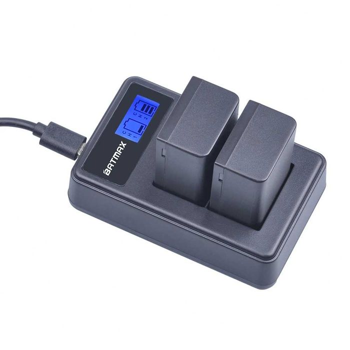 Set 2 acumulatori DMW-BMB9 + incarcator Panasonic DMC FZ70 FZ100 FZ150