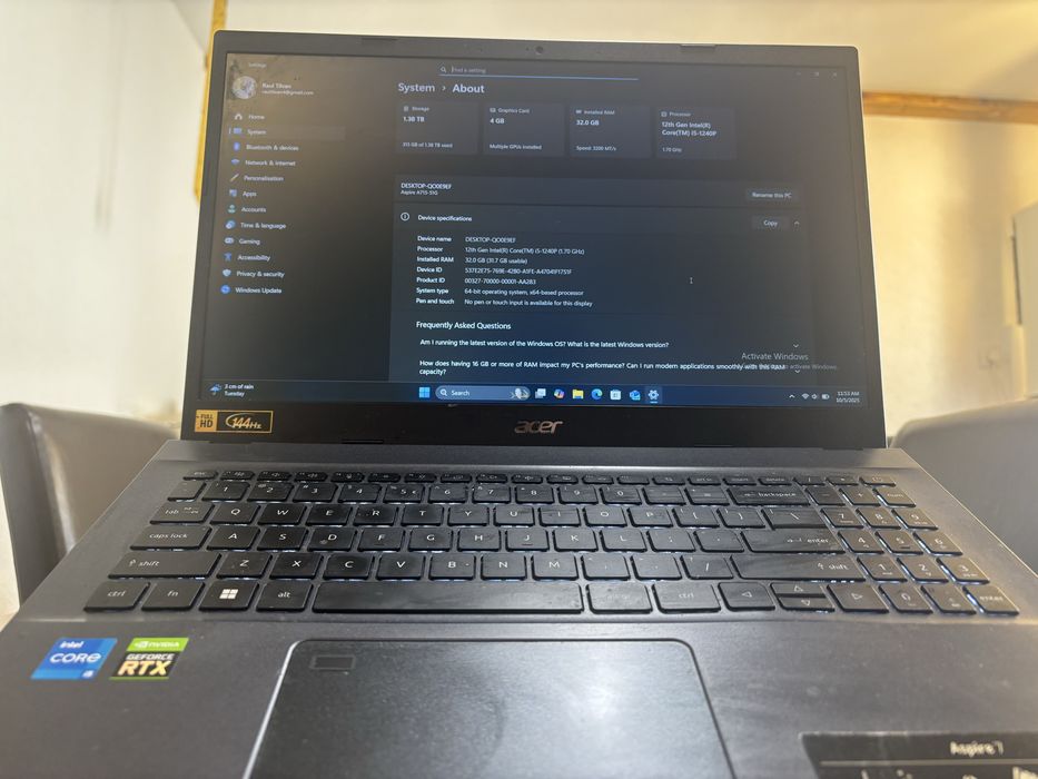 Laptop Gaming Acer Aspire 7