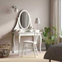 Vând Măsuţă toaletă+oglindă, alb, 100x50 cm