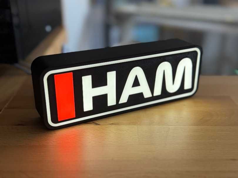 Lightbox LED “HAM” 20 cm | Decor premium pentru fani F1