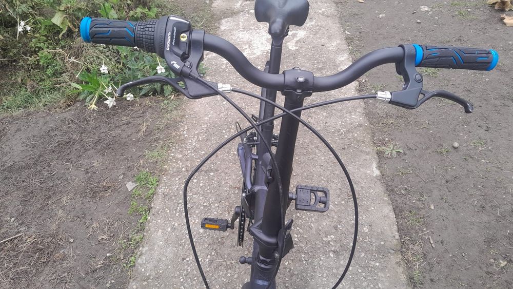 Bicicleta full pliabila Oxylane, 20 inchi, Aluminiu, 6 viteze, Shimano