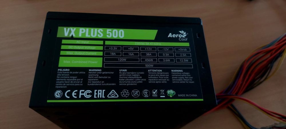 Продам блок питания Aerocool VX PLUS 500W