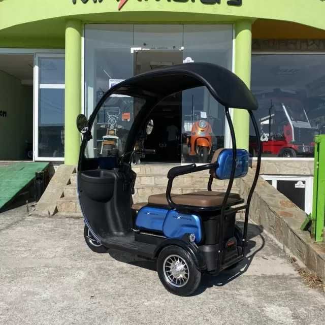 Триместна ЕЛЕКТРИЧЕСКА Триколка MaXmotors X3 1500W - BLUE 2023