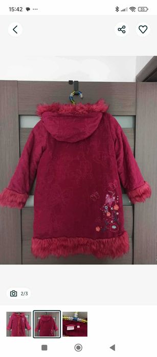 Palton, geaca, cojoc, haina pentru fete 6 ani sau 116 cm