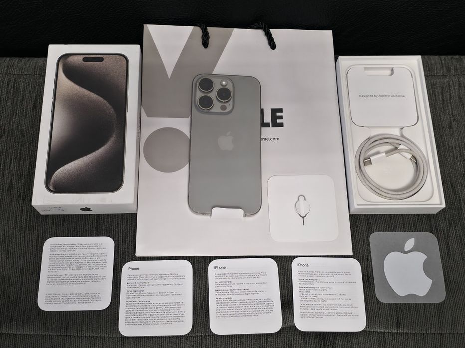 ^^^КАТО НОВ 256GB iPhone 15 Pro Гаранция iStyle 2025г Natural Titanium