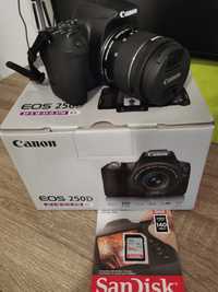 Aparat foto DSLR Canon EOS 250D, 24.1 MP, Wi-Fi, 4K, Negru + Obiectiv