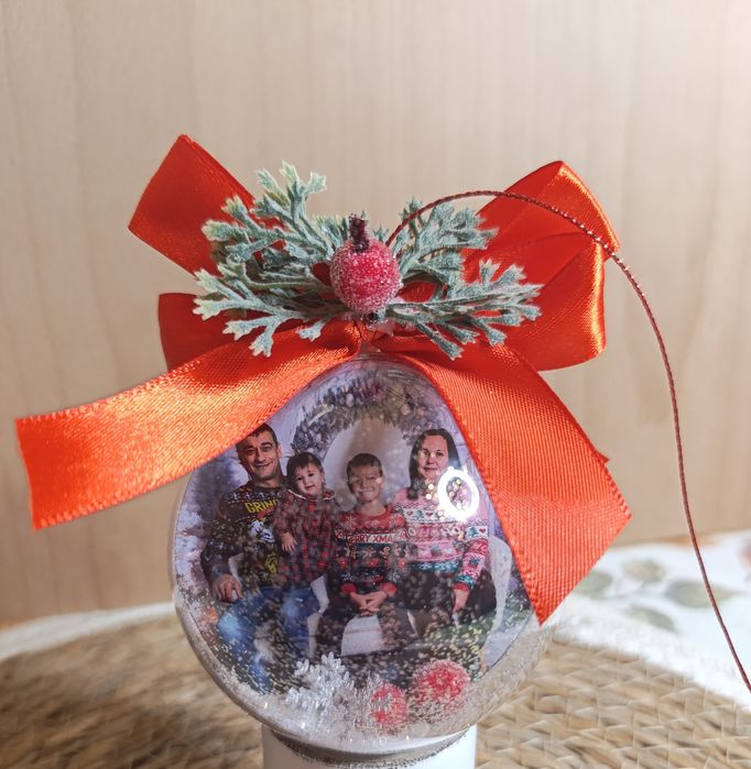 Коледна топка със снимка