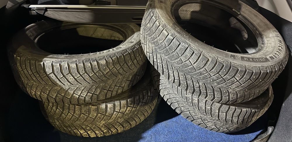 Шины Мишлен зима, состояние хорошее, шипы на месте