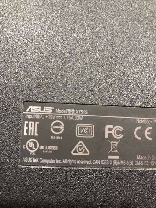 Laptop ASUS X751S Intel Celeron 8gb RAM, 256GB SSD