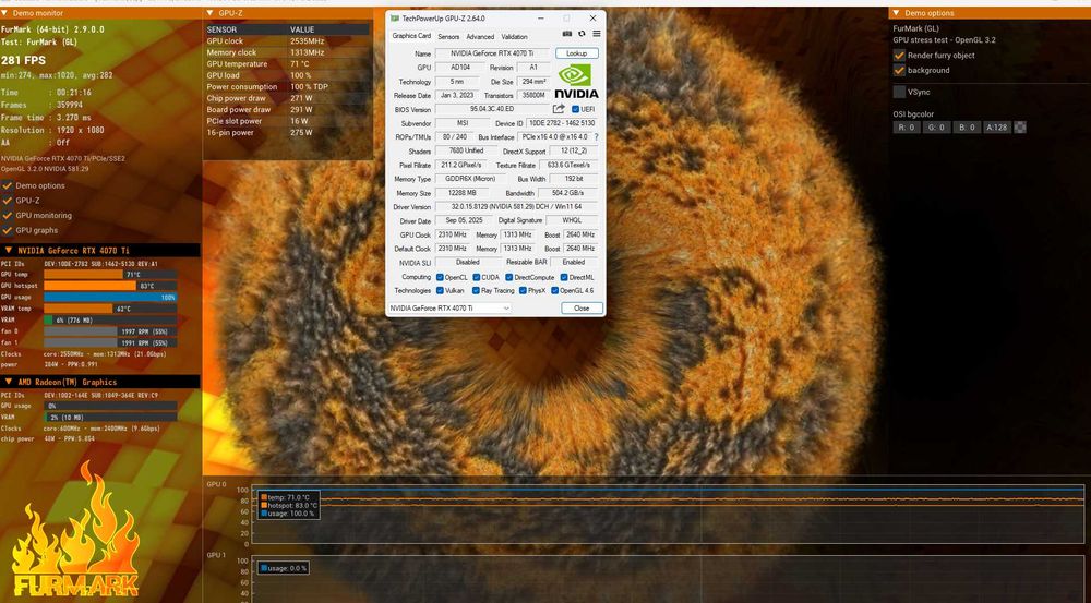 ВидеоКарта MSI RTX 4070 Ti VENTUS 3X 12GB GDDR6X OC Edition