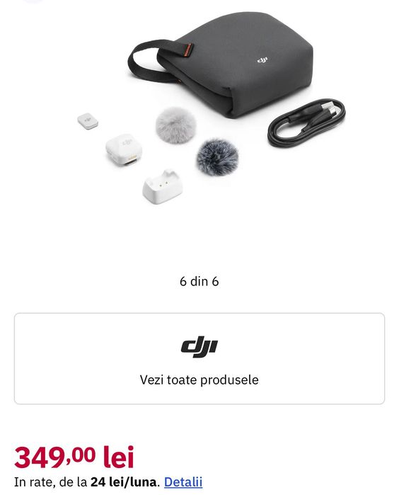 Microfon DJI Mic Mini (Arctic White) Auton, alb