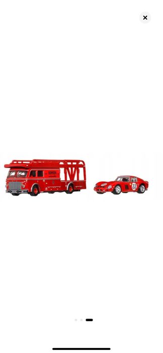 Hot Wheels Premium, Ferrari 250 GTO & Fiat 642 scara 1:64