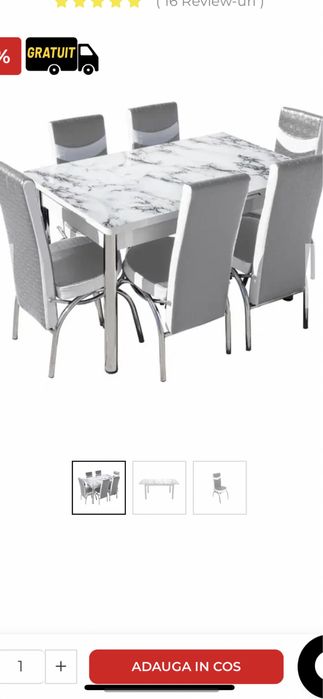 Masa scaune gri este nouă