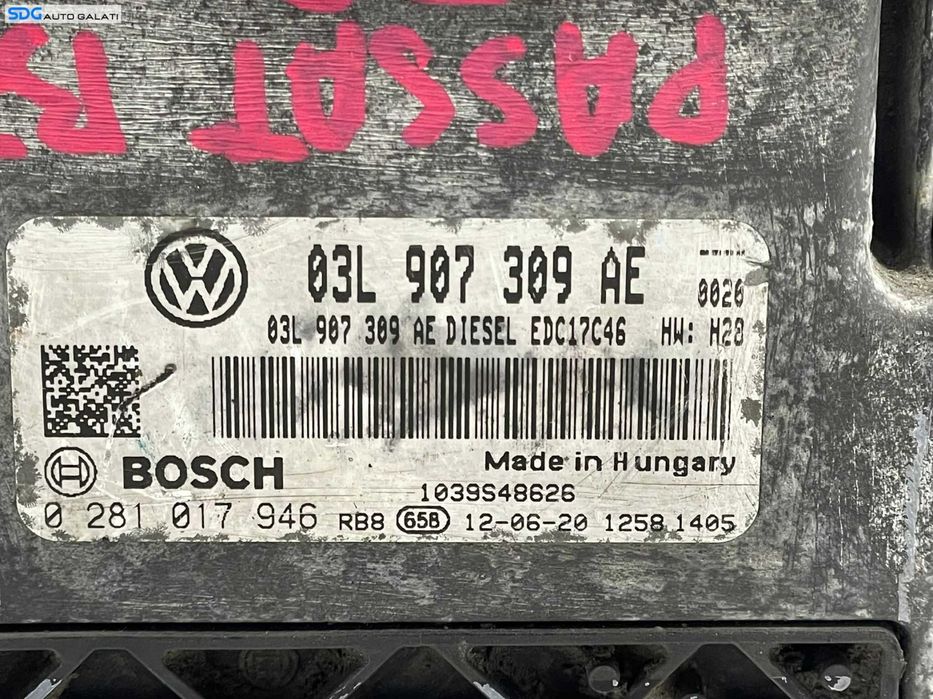 Kit Pornire ECU Calculator Motor Blocator Volan Calculator Confort Cip Cheie Cititor Cheie si Ceasuri Bord Volkswagen Passat B7 2.0 TDI 2010 - 2015 Cod 03L907309AE 3AA920970J 3AA959433B 3C0905843AD 3C0905861J [L4064] [L4065]