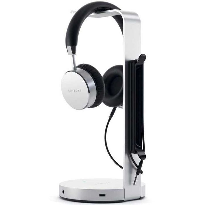 Stand casti Satechi cu HUB USB 3.0, aluminiu, Silver