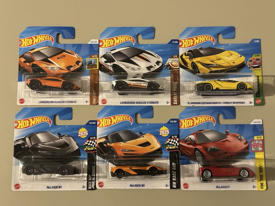 6 Machete/Masinute Hot Wheels McLaren/Lamborghini