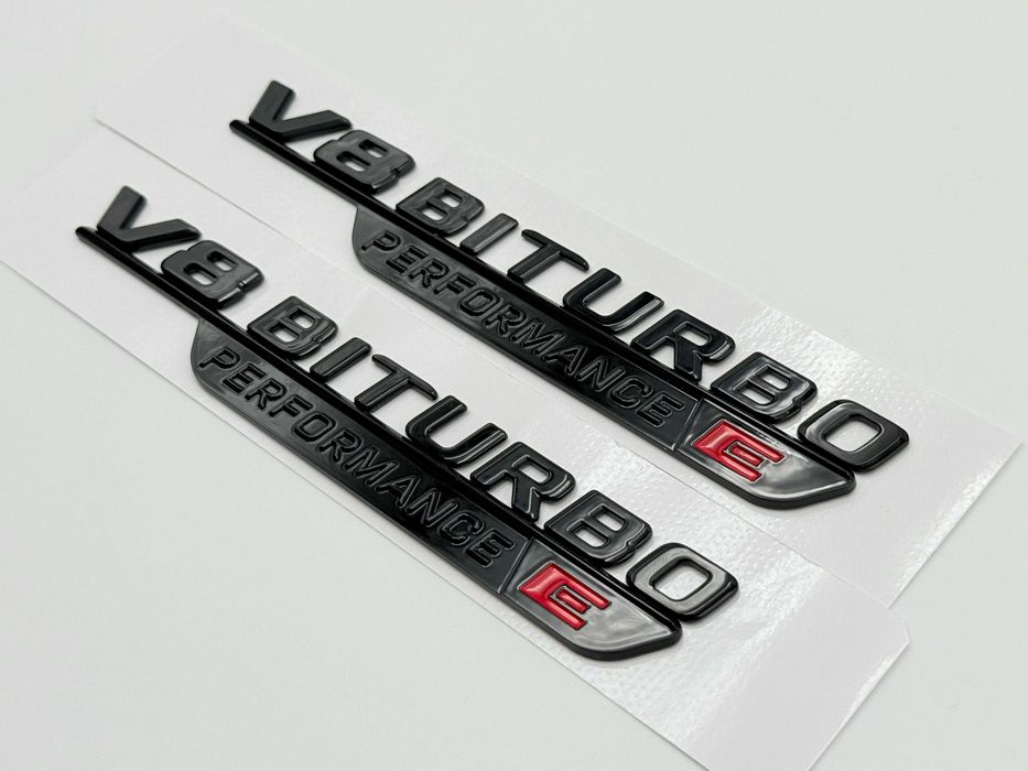Set Embleme Compatibile Mercedes V8 Biturbo E Performance negru