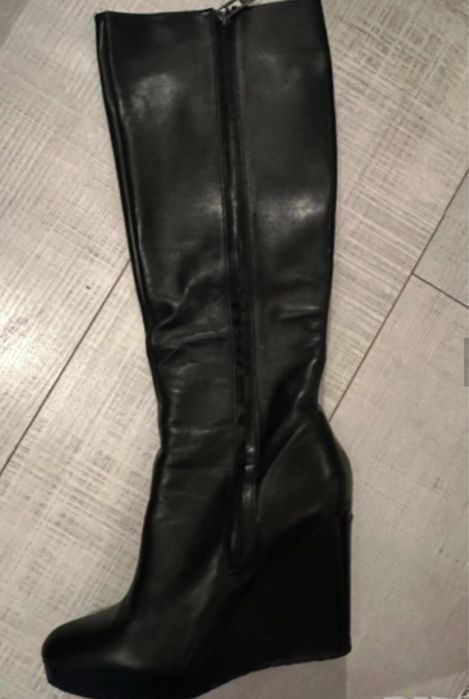 Черни естествена кожа ботуши келвин клайн Обувки бордо лачени