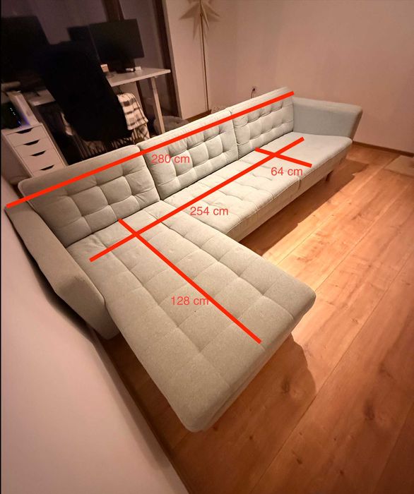 Vând colțar LANDSKRONA de la IKEA, 4 locuri cu șezlong, verde deschis