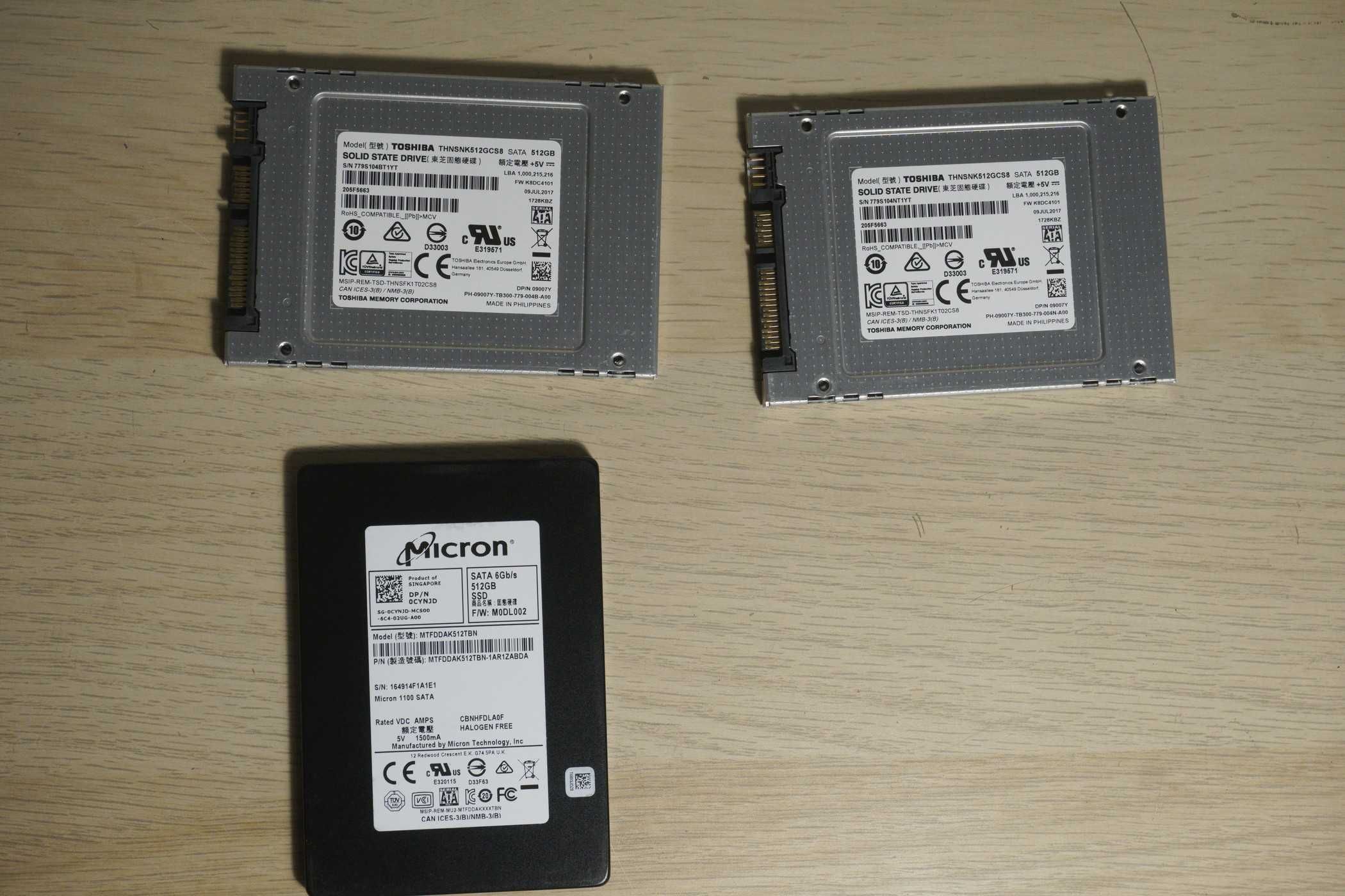 500GB 2.5" SSD Toshiba Micron 512GB (вкл ДДС)