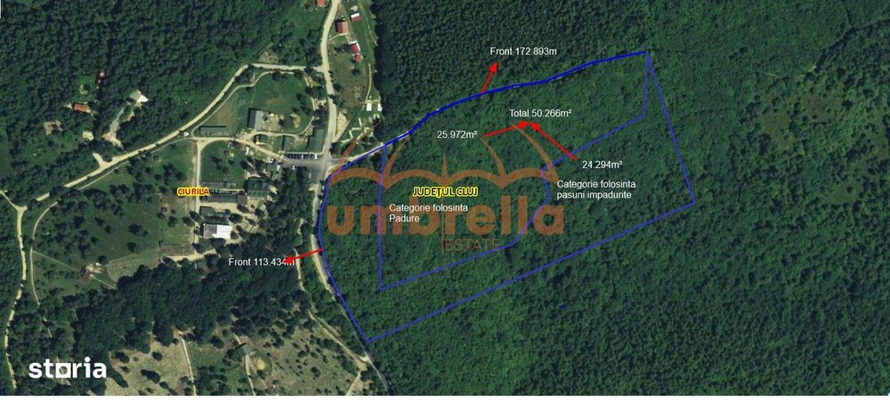 Teren de vanzare Ciurila, extravilan  50.266m² vis-a-vis  Moara de van