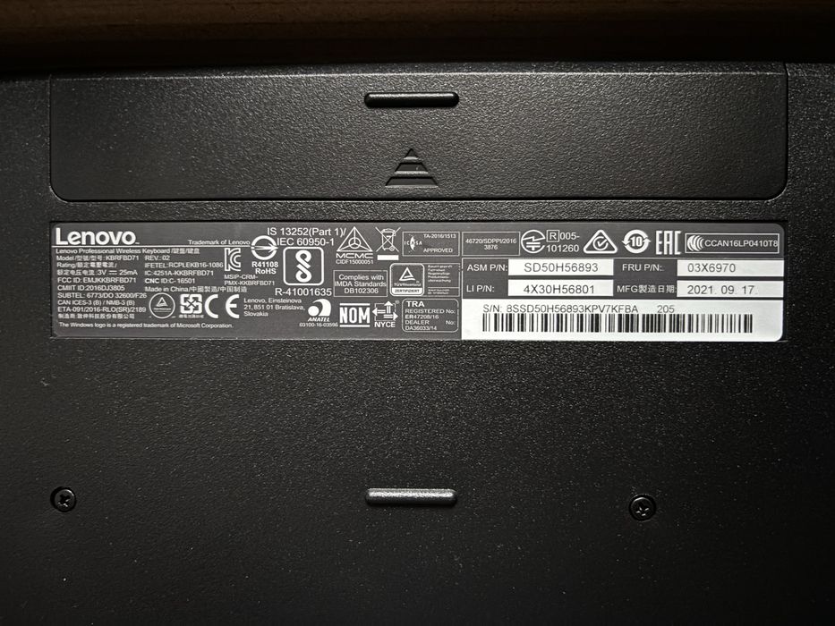 Клавиатура Lenovo Professional Wireless Keyboard, БДС кирилизация