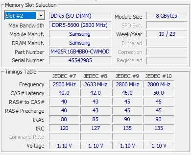Оперативная память Samsung DDR5 SO-DIMM 5600MHz (2x8) Gb