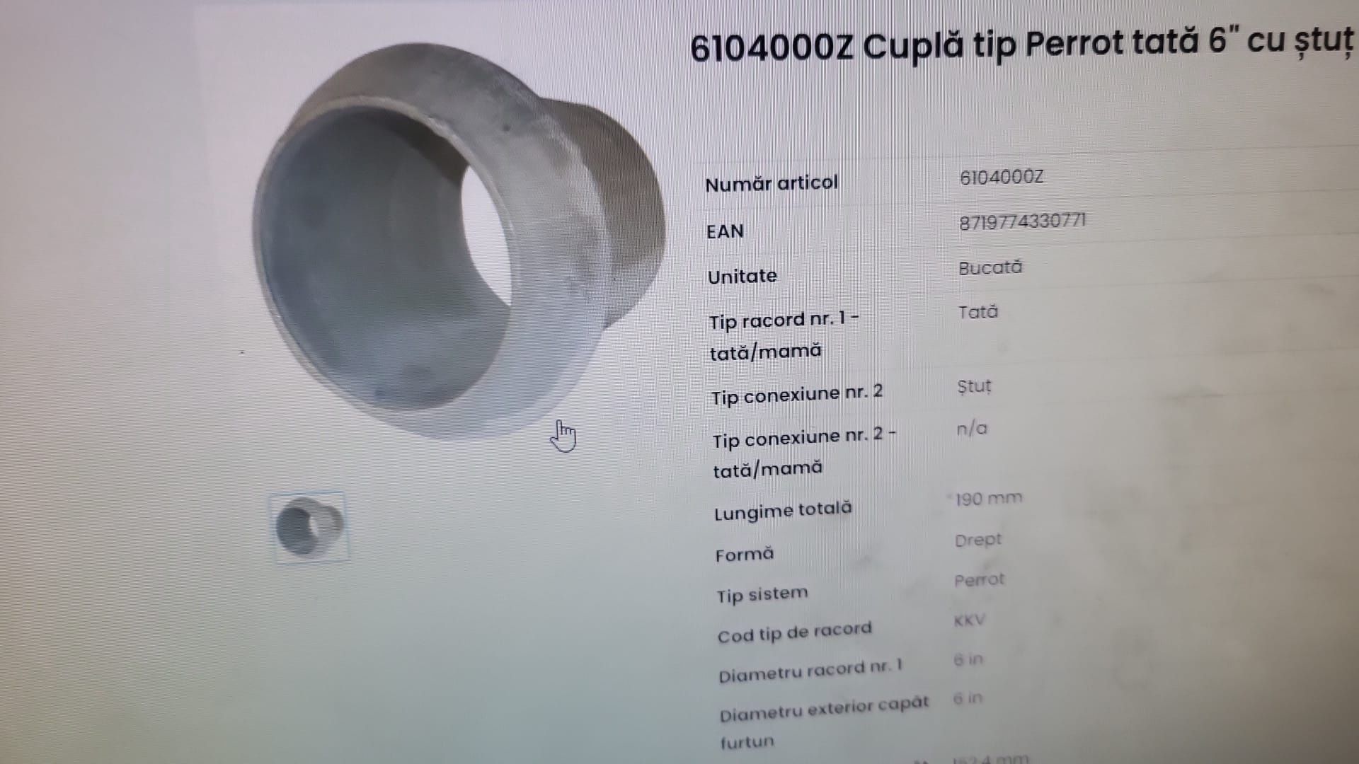 Cupla Perrot mama tata 6 toli cu filet pentru vidanja mutare directa î