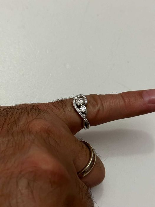 INEL AUR alb 18K + 1 Diamant = 0.45CT + 26 Diamante = 0.60CT - Vintage