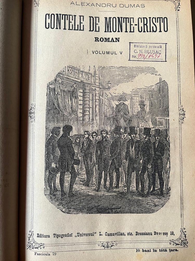 Contele de Monte Cristo, Al. Dumas, 6 vol. 1888, Princeps Carte Veche