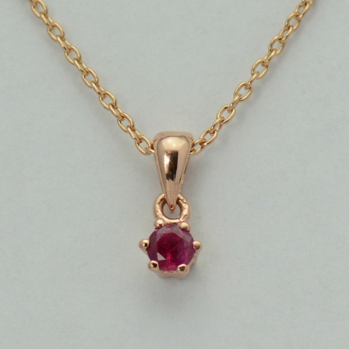 Lant cu pandantiv din aur galben/roz 18k cod 6241, 6225