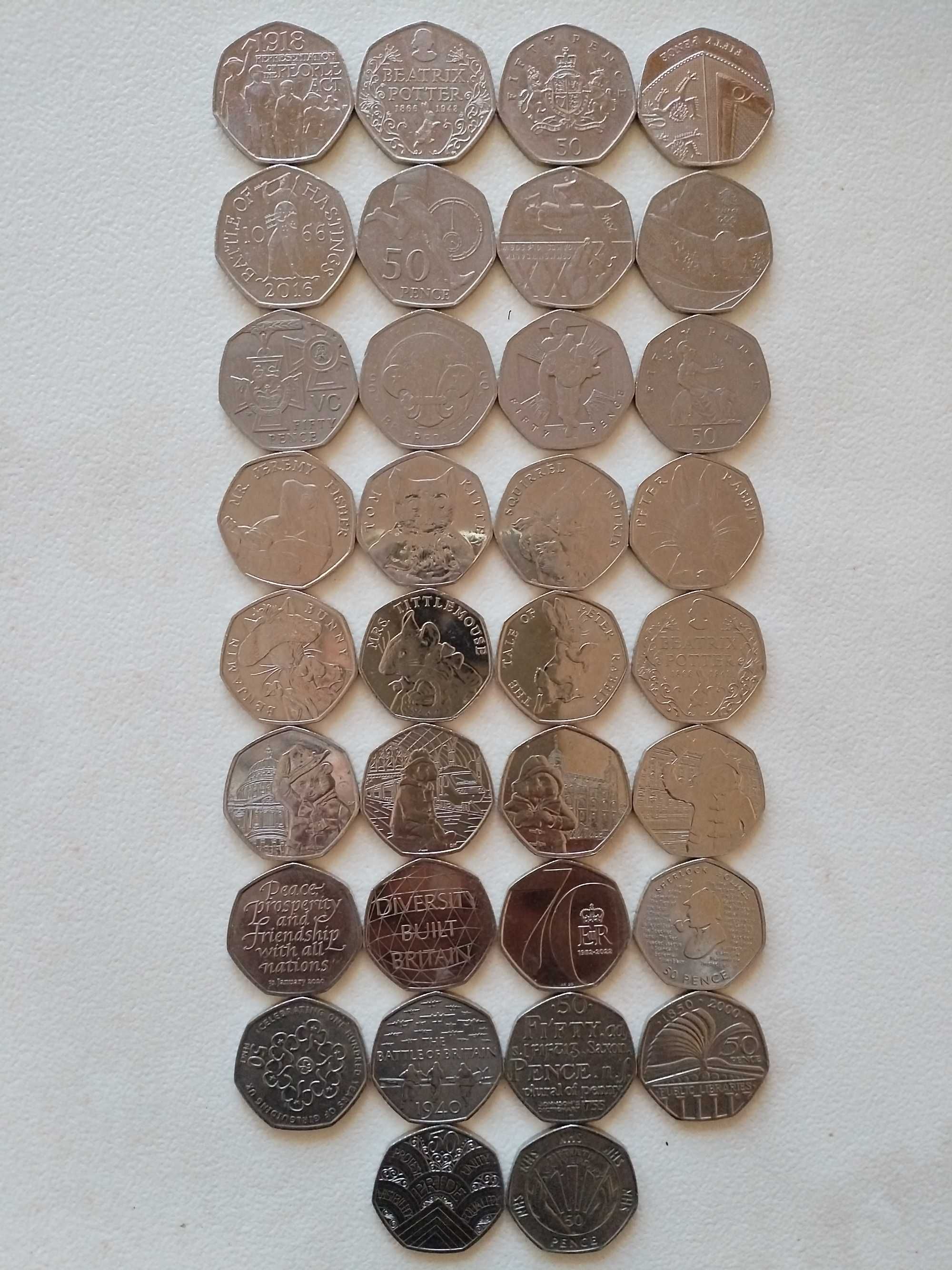 50p Английски Пенс. Колекция от Най-Редките, Юбилейни и Скъпи 50 Пенса