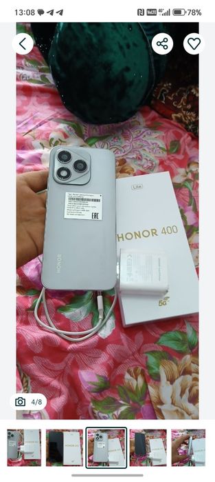 Honor 400 lite telefon sotildi holati ideal deyarli yangi
