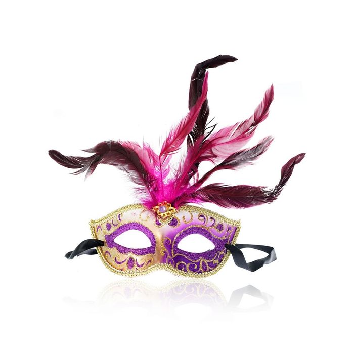 Маска карнавальная с пером