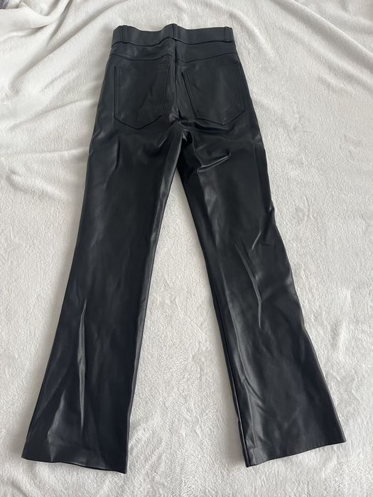 Черен кожен панталон Zara