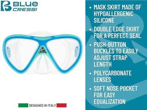 Нови Маска и шнорхел Cressi за деца плуване Aqua Green/Blue 2–5 години