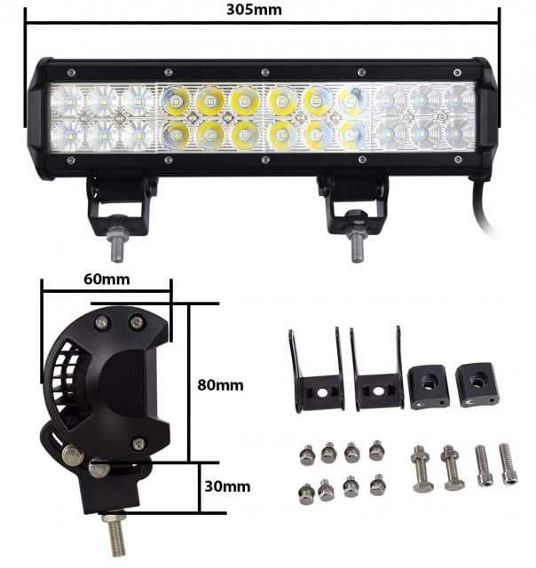Proiector Led Bar 72W 24 Leduri 30cm