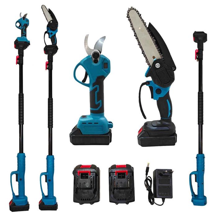 Акумулаторен градински комплект 3в1 Верижен трион Лозарска ножицa