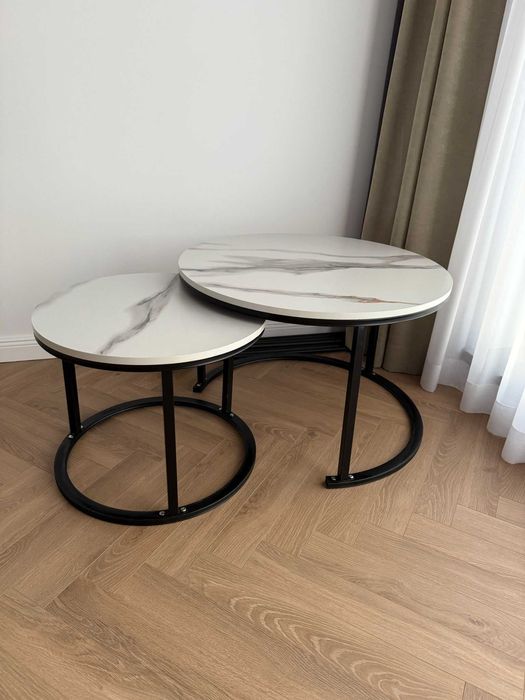 Set 2 masute de cafea - Efect Marmura