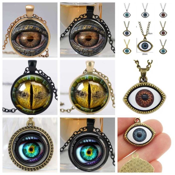 Кулоны в виде Глаза людей и животных на цепочке и без них