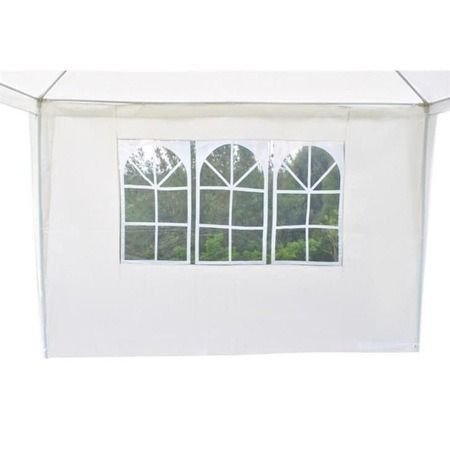 Perete pavilion din polietilena cu fereastra 295x195 cm alb