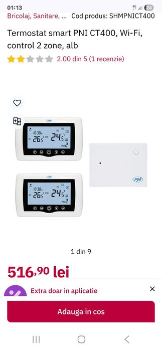 Termostate pni pentru 2 zone