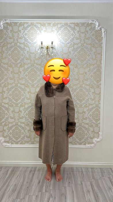 Пальто альпака с норкой